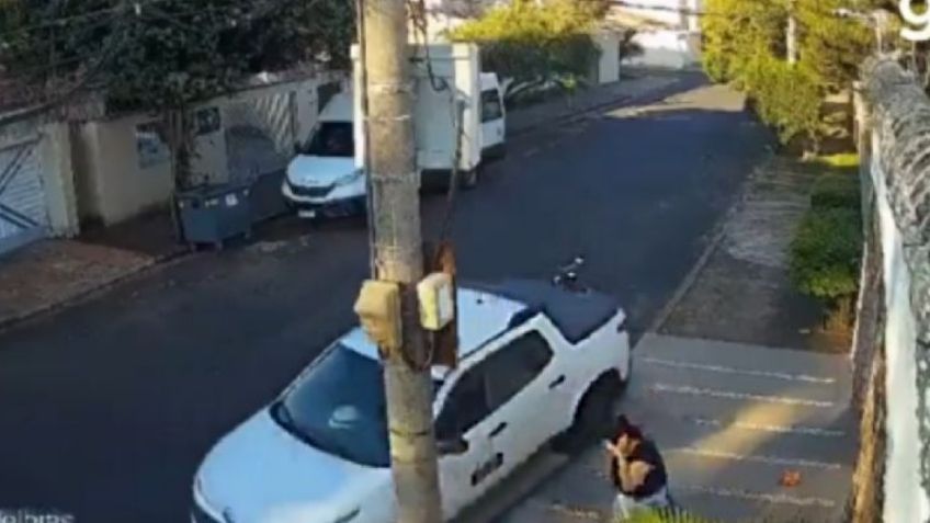 FUERTES IMÁGENES: Camioneta arrolla a delincuente que atacó a una mujer en Brasil
