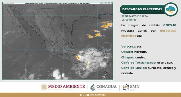 Clima para este domingo 19 de mayo. Foto: Conagua