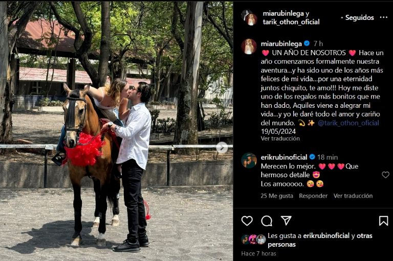 Tarik Othon sorprende a Mía Rubín con tremendo regalo