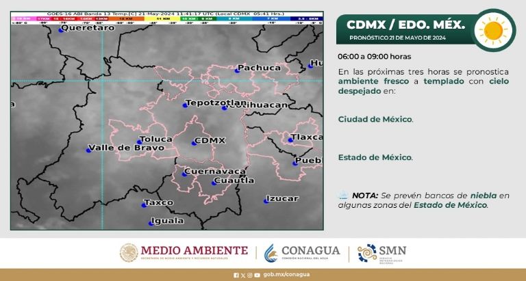 Clima en CDMX hoy 21 de mayo