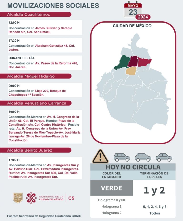 Tráfico en CDMX hoy 23 de mayo