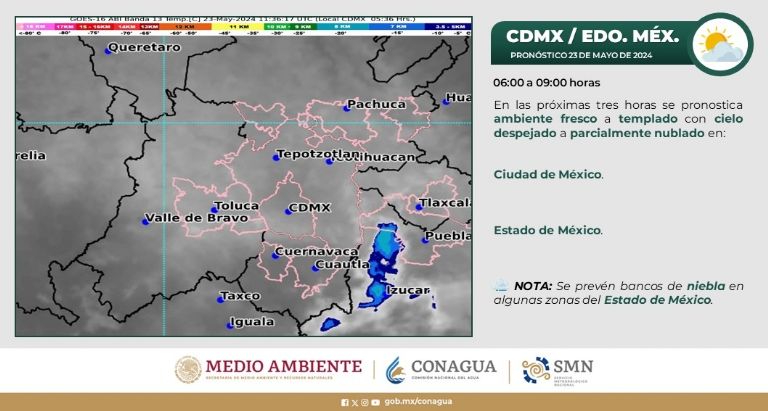 Clima en CDMX hoy 23 de mayo