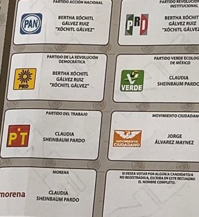 Así luce la boleta para las elecciones 2024