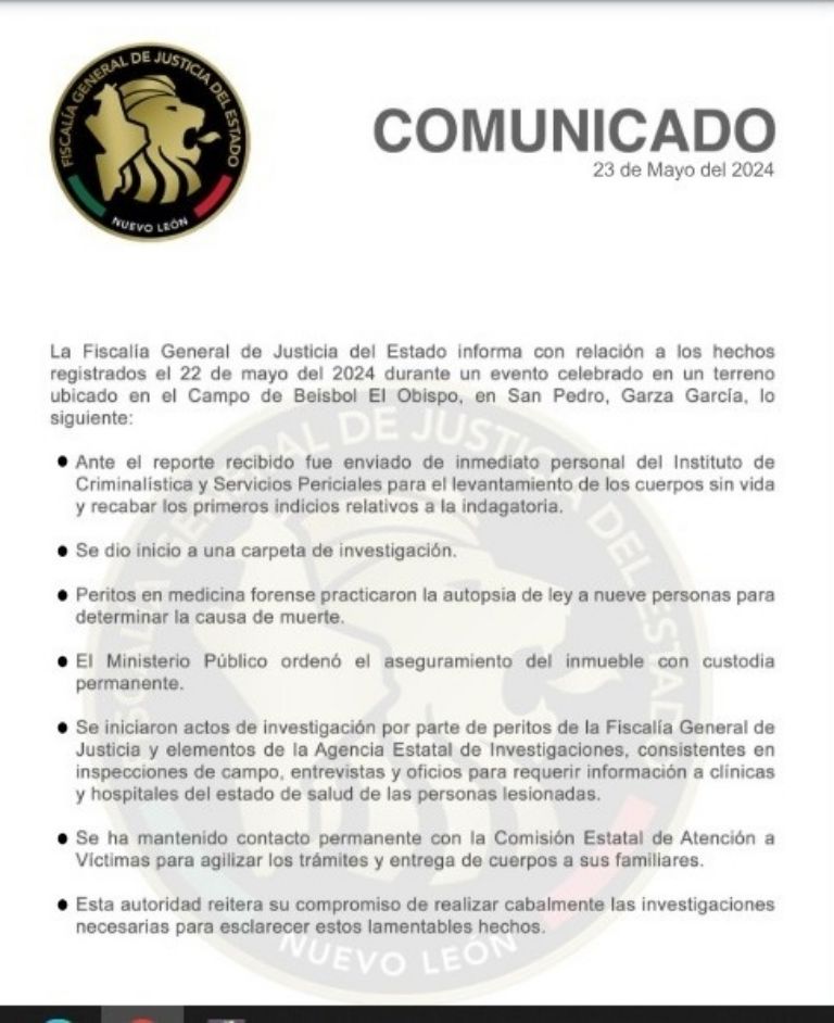 Fiscalía de Nuevo León investiga tragedia en mitin de Máynez. Foto: Twitter