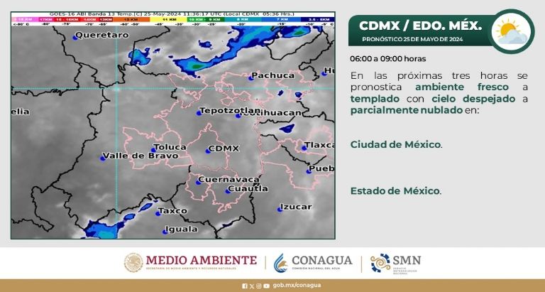 Clima en CDMX hoy 25 de mayo