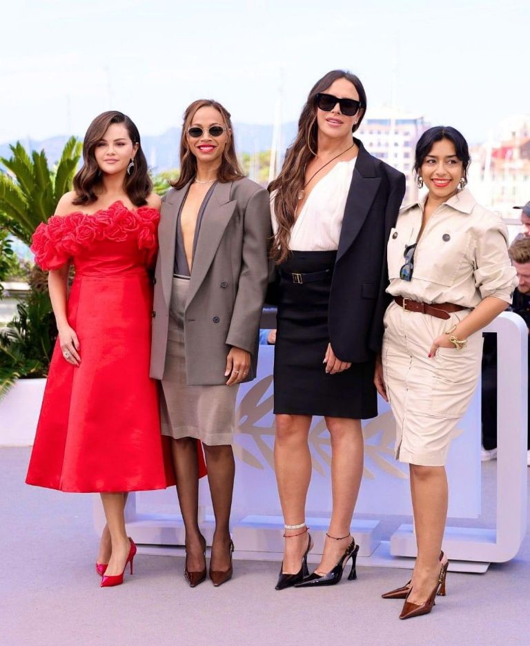 Karla Sofía Gascón, Zoe Saldaña, Selena Gómez y Adriana Paz fueron galardonadas con el premio a Mejor Interpretación Femenina. Foto: Redes 