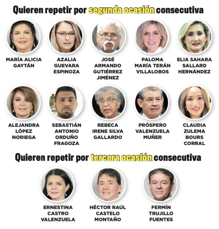Estos diputados buscan volver para el siguiente periodo 