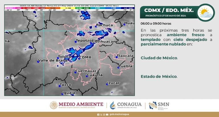 Clima en CDMX hoy 27 de mayo