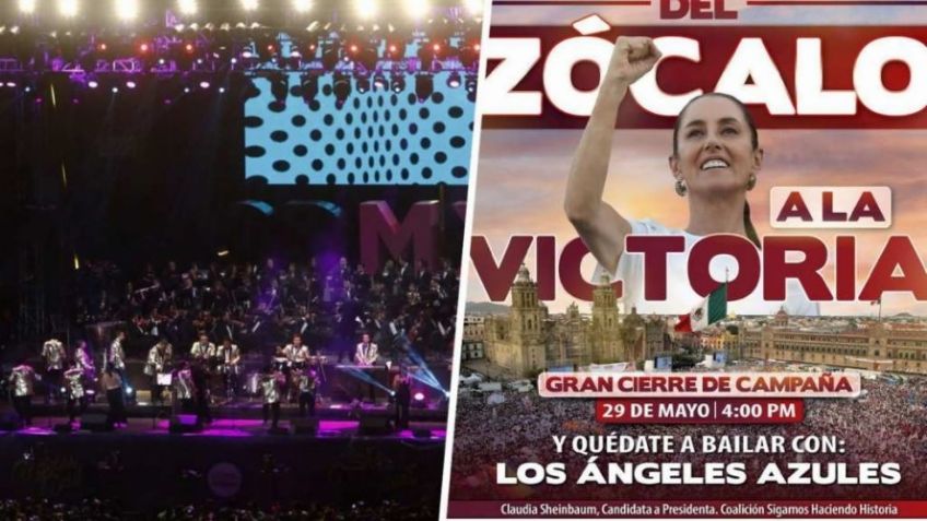 Claudia Sheinbaum cerrará campaña en el Zócalo con concierto de los Ángeles Azules