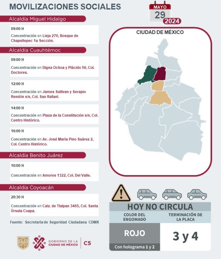 Tráfico en CDMX hoy 29 de mayo