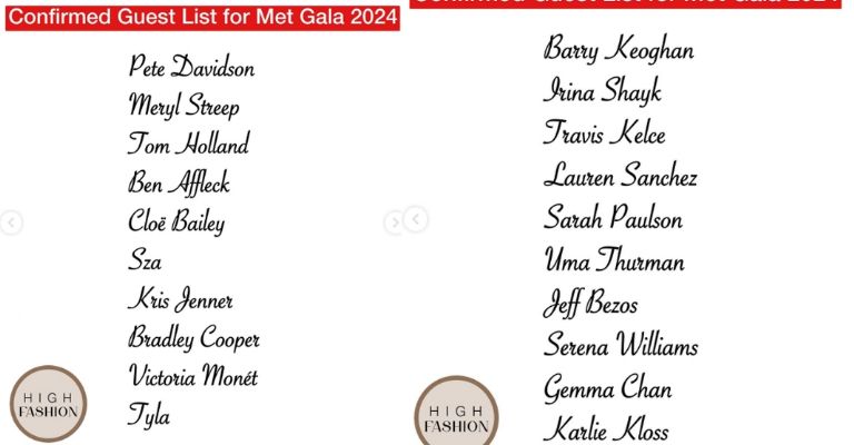 Met Gala 2024 tendrá a Taylor Swift, Bad Bunny y más según la lista de invitados al evento