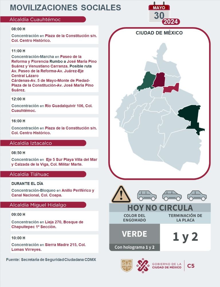 Tráfico en CDMX hoy 30 de mayo