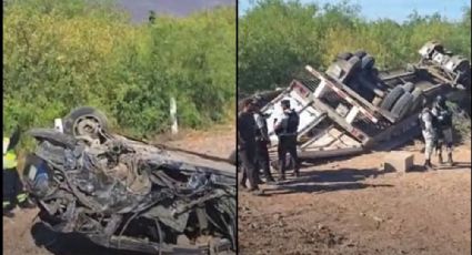 Reportan fuerte accidente y rapiña en autopista de Guaymas-Ciudad Obregón; hay 3 heridos
