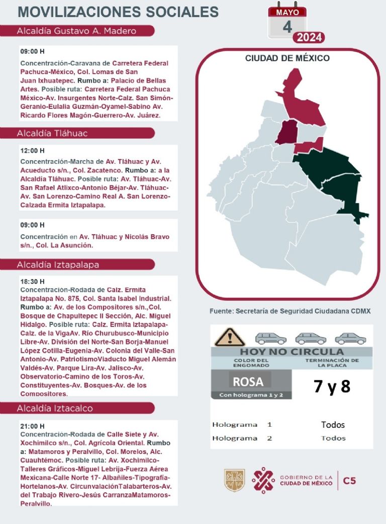 Tráfico en CDMX hoy 04 de mayo