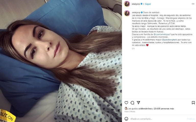 Odalys Ramírez fue hospitalizada de emergencia