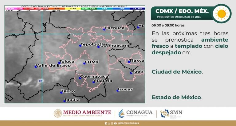 Clima en CDMX hoy 9 de mayo