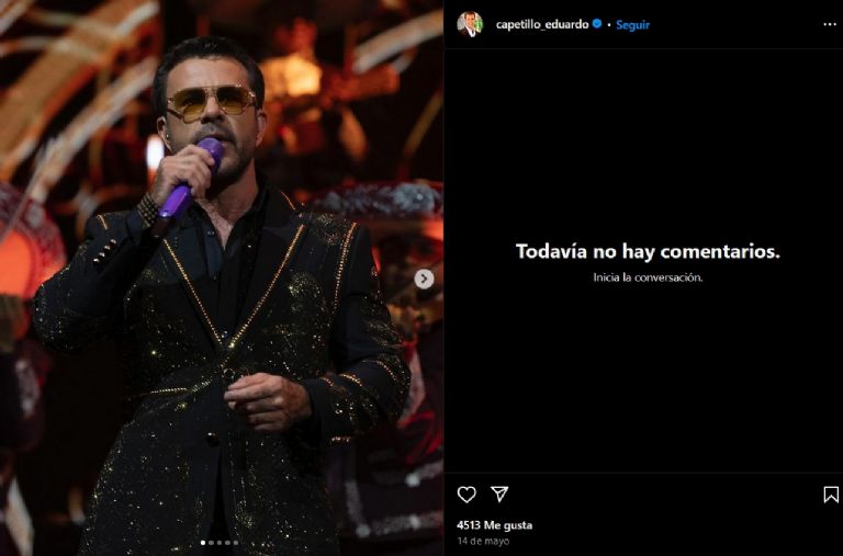 Eduardo Capetillo elimina comentarios negativos en Instagram