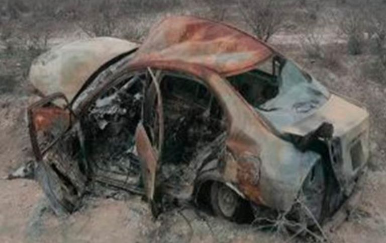 Hallan camioneta calcinada en San Luis Potosí