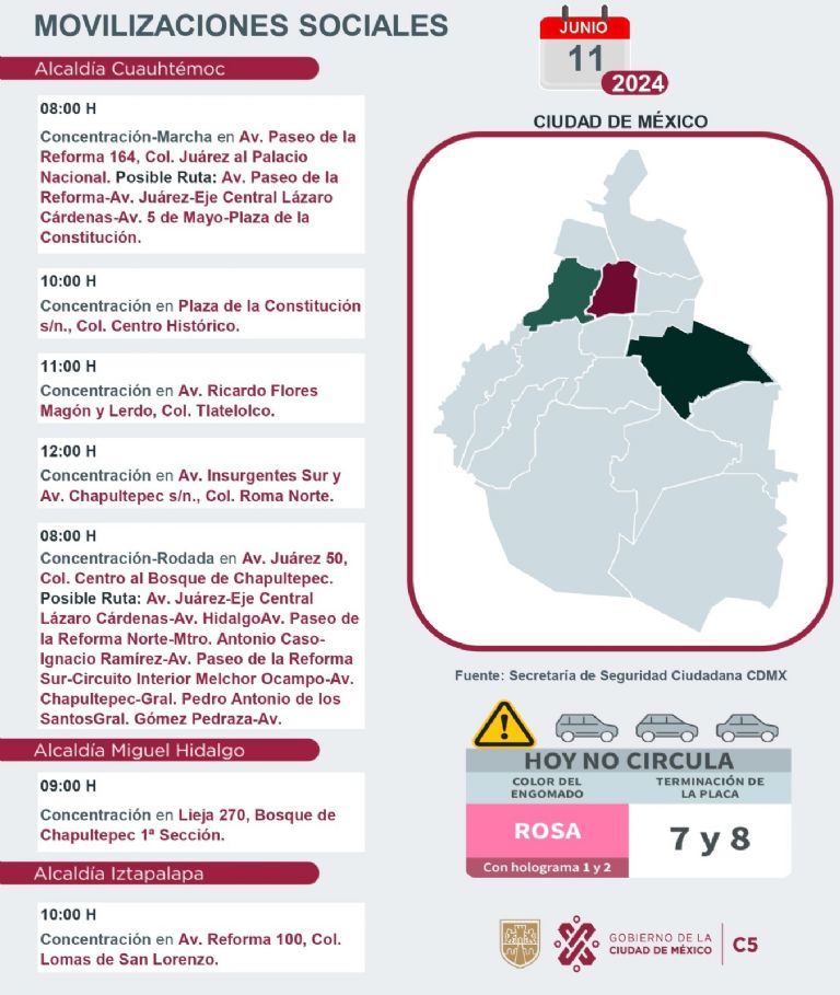 Tráfico en CDMX hoy 11 de junio