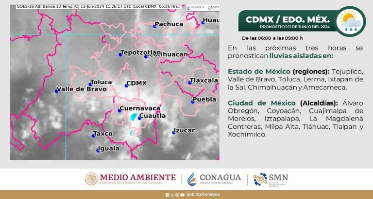 Clima en CDMX hoy 11 de junio