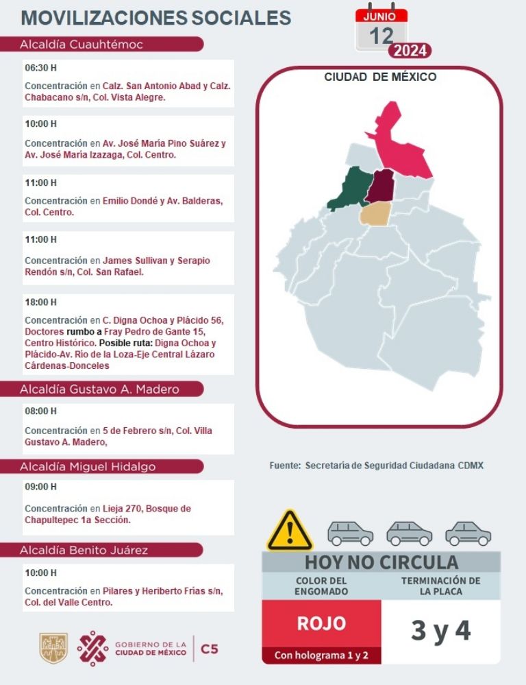 Tráfico en CDMX hoy 12 de junio