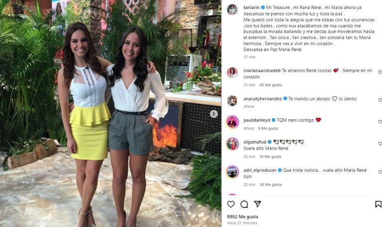 Tania Rincón confirmó la muerte de María Renee Núñez