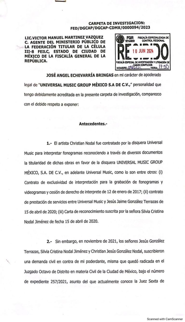 Demanda de Universal Music a Christian Nodal por falsificación de documentos