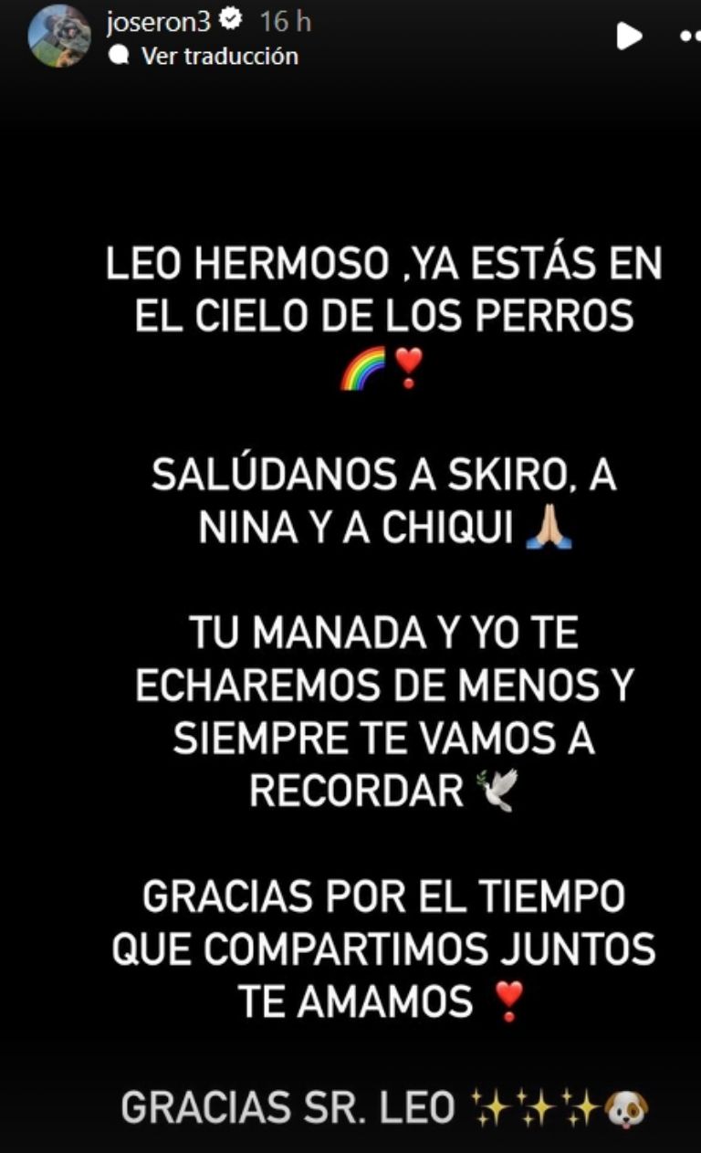 José Ron manda mensaje por la muerte de un ser querido