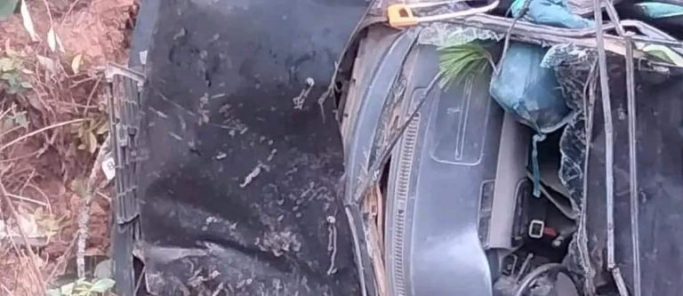 El automóvil cayó en una barranca