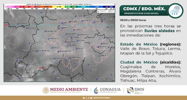 Clima en CDMX hoy 15 de junio