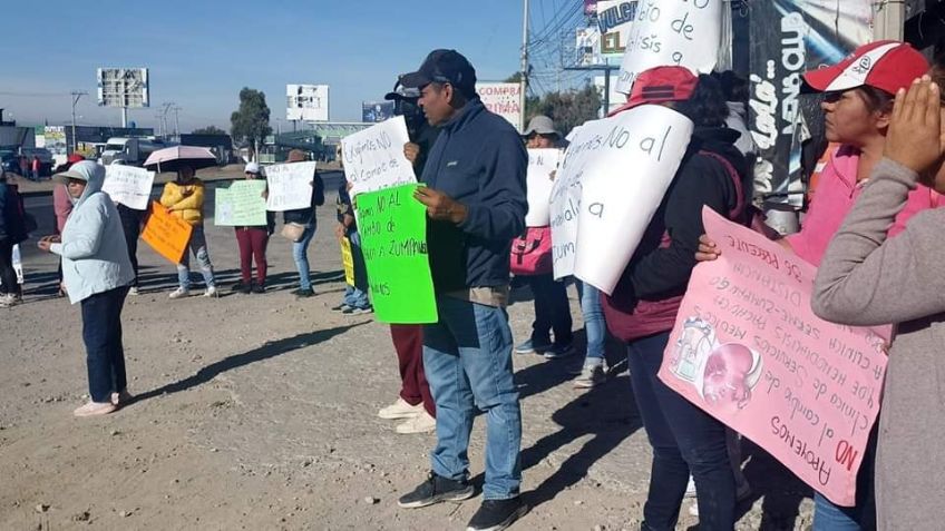 Colapsa la autopista México-Pachuca por bloqueo en la comunidad de Matilde