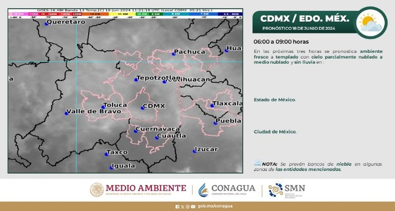 Clima en CDMX hoy 18 de junio
