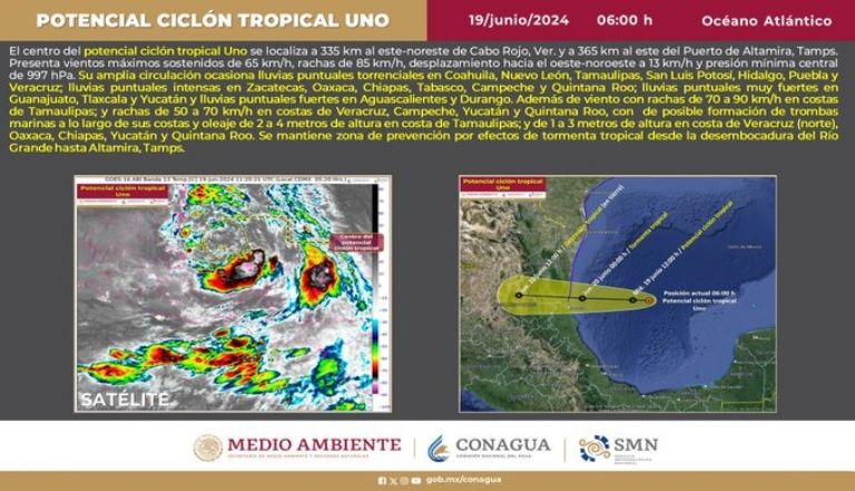 Informan sobre posible ciclón en México. Foto: Conagua