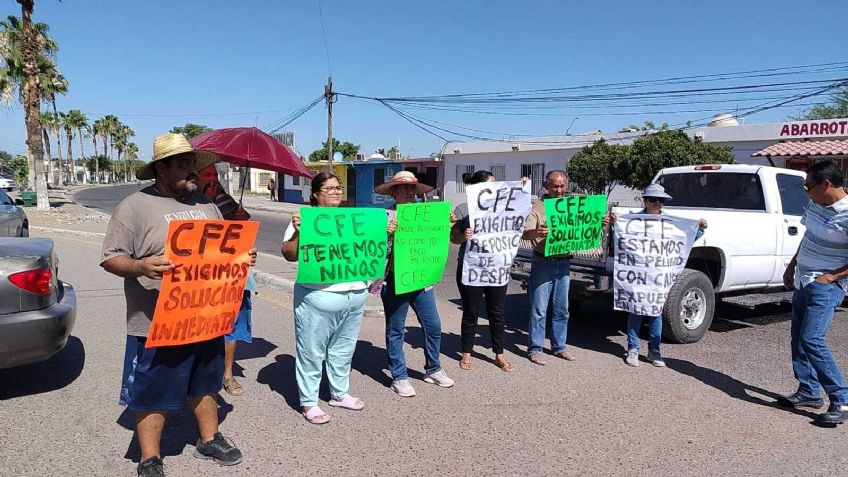 Cajeme: Ciudadanos urgen solución al problema de ‘apagones’, vecinos se manifiestan contra CFE