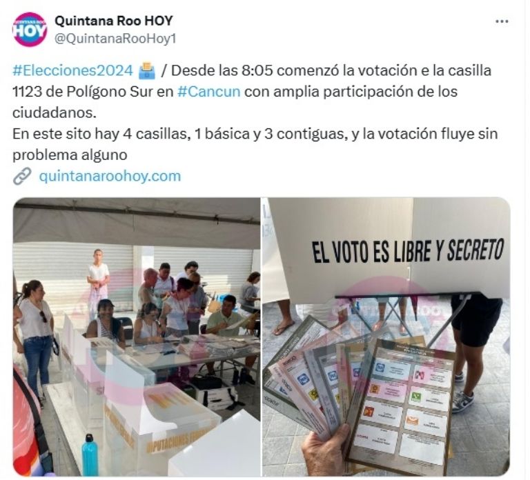 Abren casillas en Cancún. Foto: Twitter