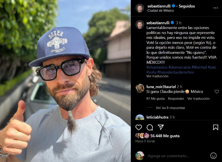 Sebastián Rulli confiensa que no confía en ningún candidato