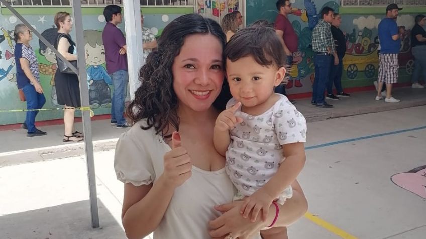 María sale a ejercer su voto en Ciudad Obregón acompañada de su bebé; quiere un mejor futuro