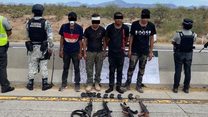 Detienen a 9 sujetos tras operativos en Caborca; decomisaron arsenal y vehículo 'monstruo'