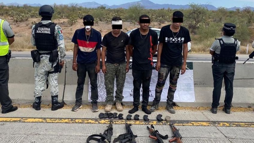 Detienen a 9 sujetos tras operativos en Caborca; decomisaron arsenal y vehículo 'monstruo'