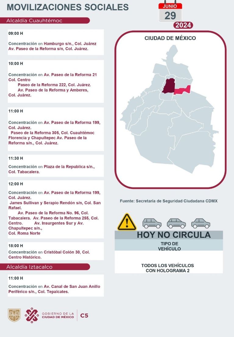 Tráfico en CDMX hoy 29 de junio