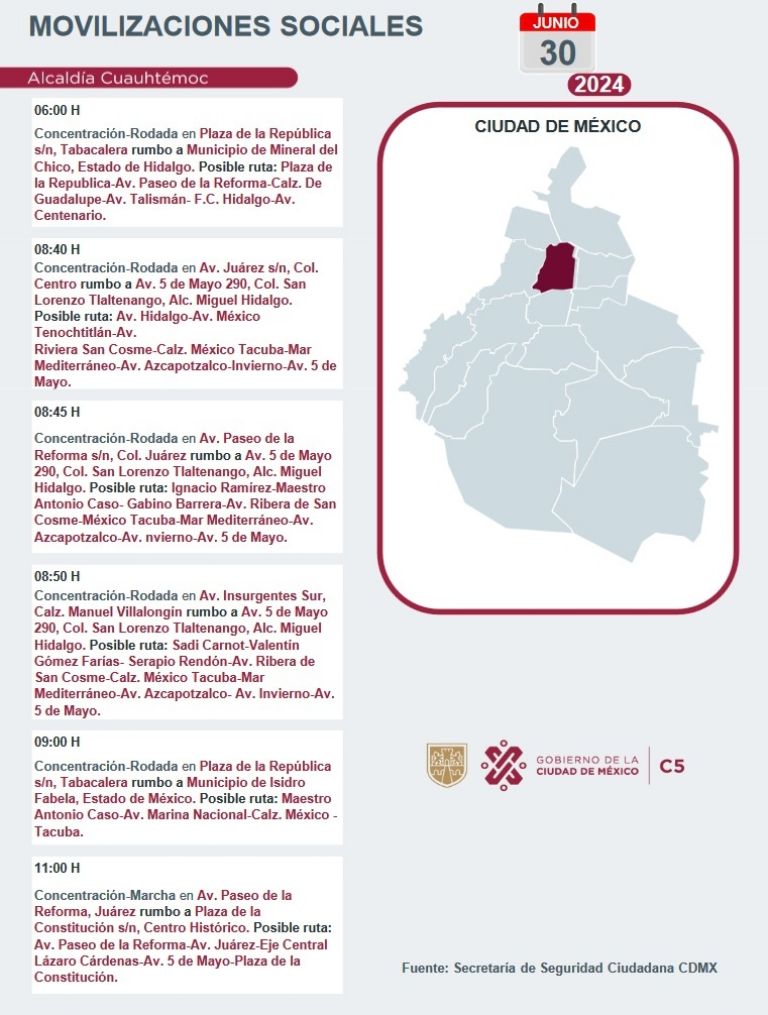 Tráfico en CDMX hoy 30 de junio