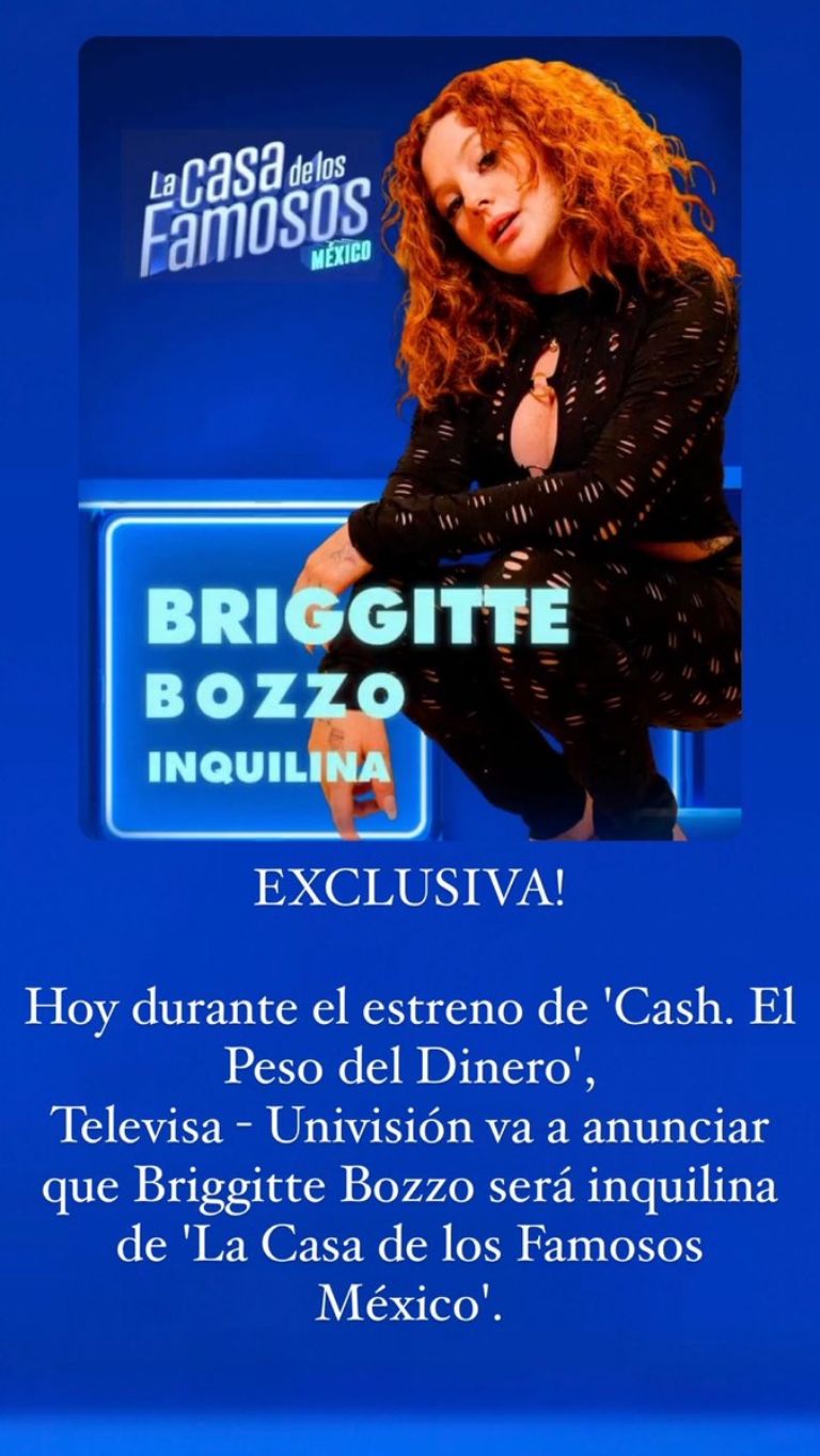 Briggitte Bozzo sería la segunda confirmada para La Casa de los Famosos México
