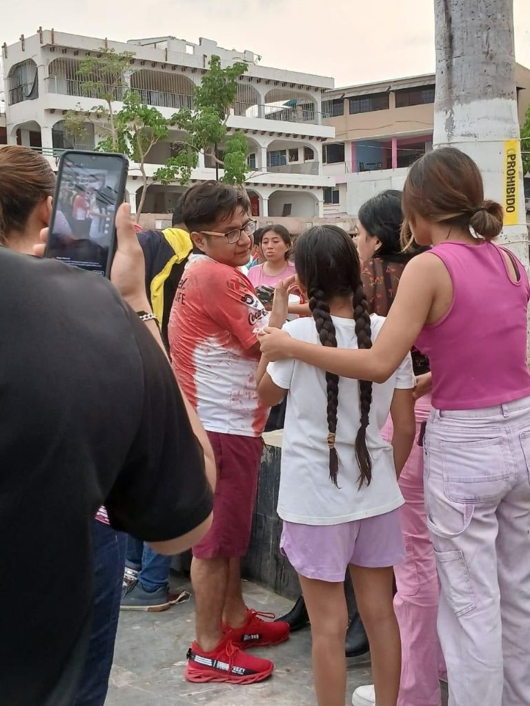 Uno de los lesionados tenía la camiseta manchada de sangre