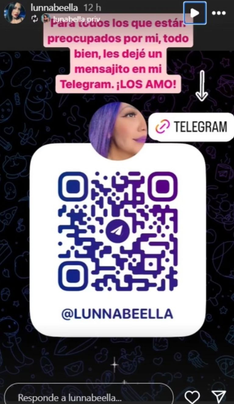 Luna Bella compartió su opinión en Telegram
