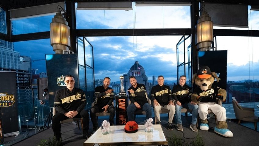 Naranjeros de Hermosillo presenta el trofeo de la LMP en la Ciudad de México