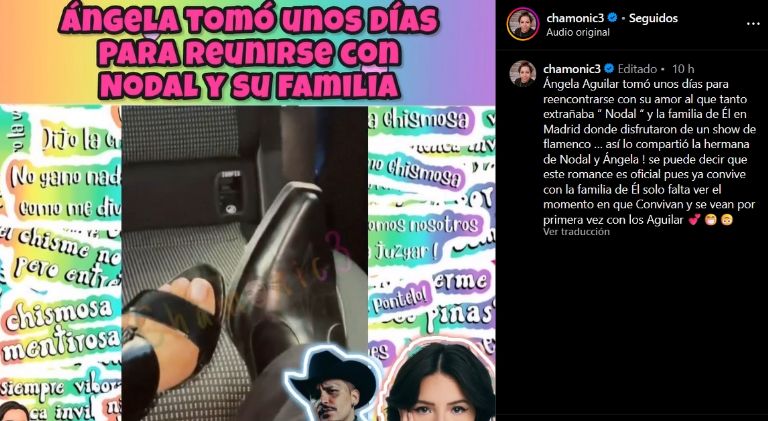 Nodal y Ángela Aguilar conviven en España 