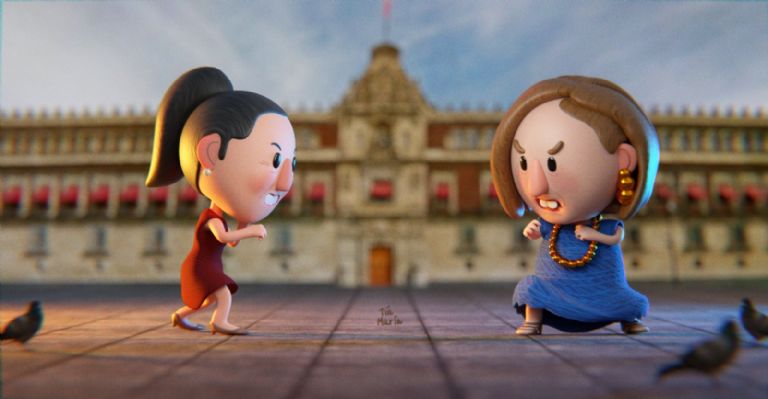 Animación en 3D de las candidatas a la presidencia