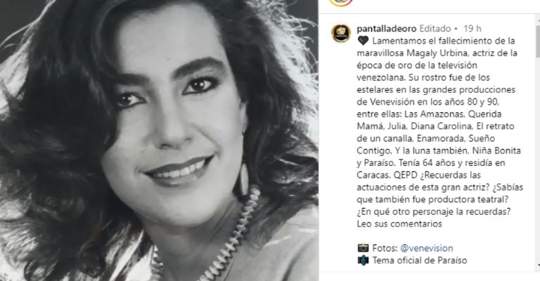 Magaly Urbina, actriz de la época de Oro, fallece a los 64 años