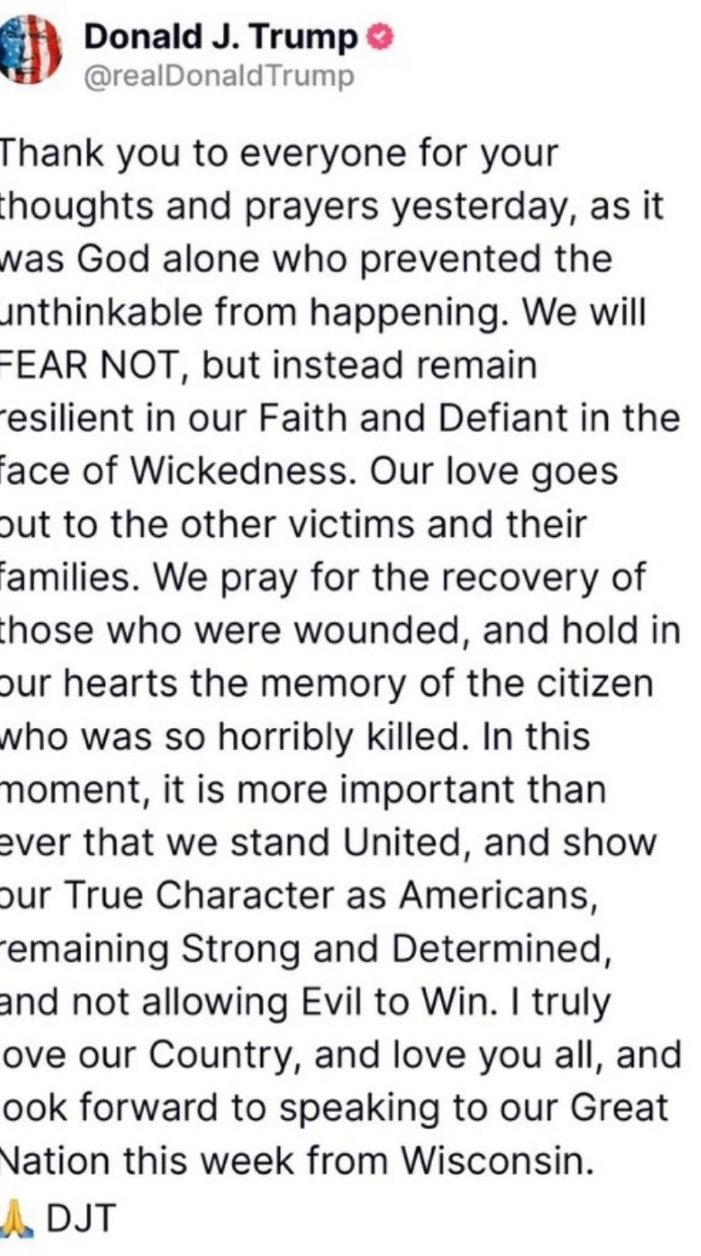 Donald Trump publica en redes sociales