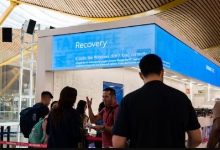 La caída de Microsoft afectó aerolíneas y bancos en todo el mundo. Foto: Twitter